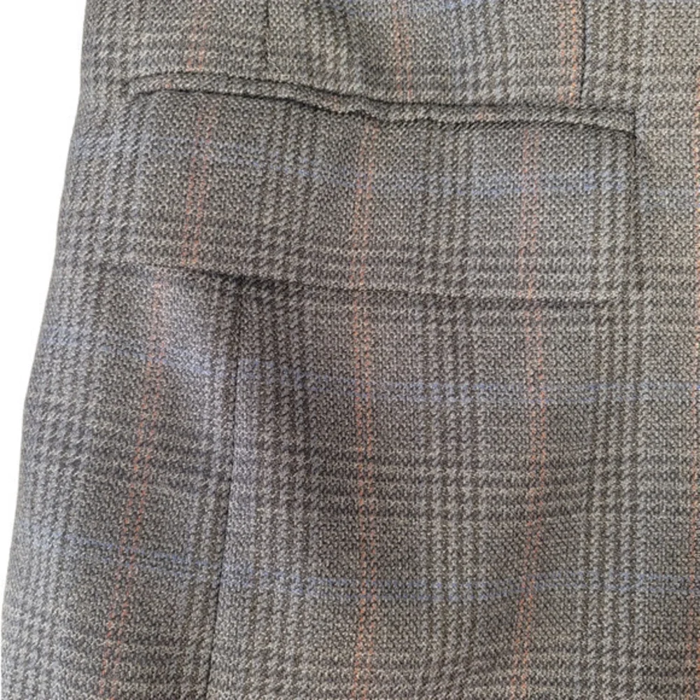 Men's Oscar De La Renta Gray Lambs wool Plaid Three Button Vintage Blazer Jacket